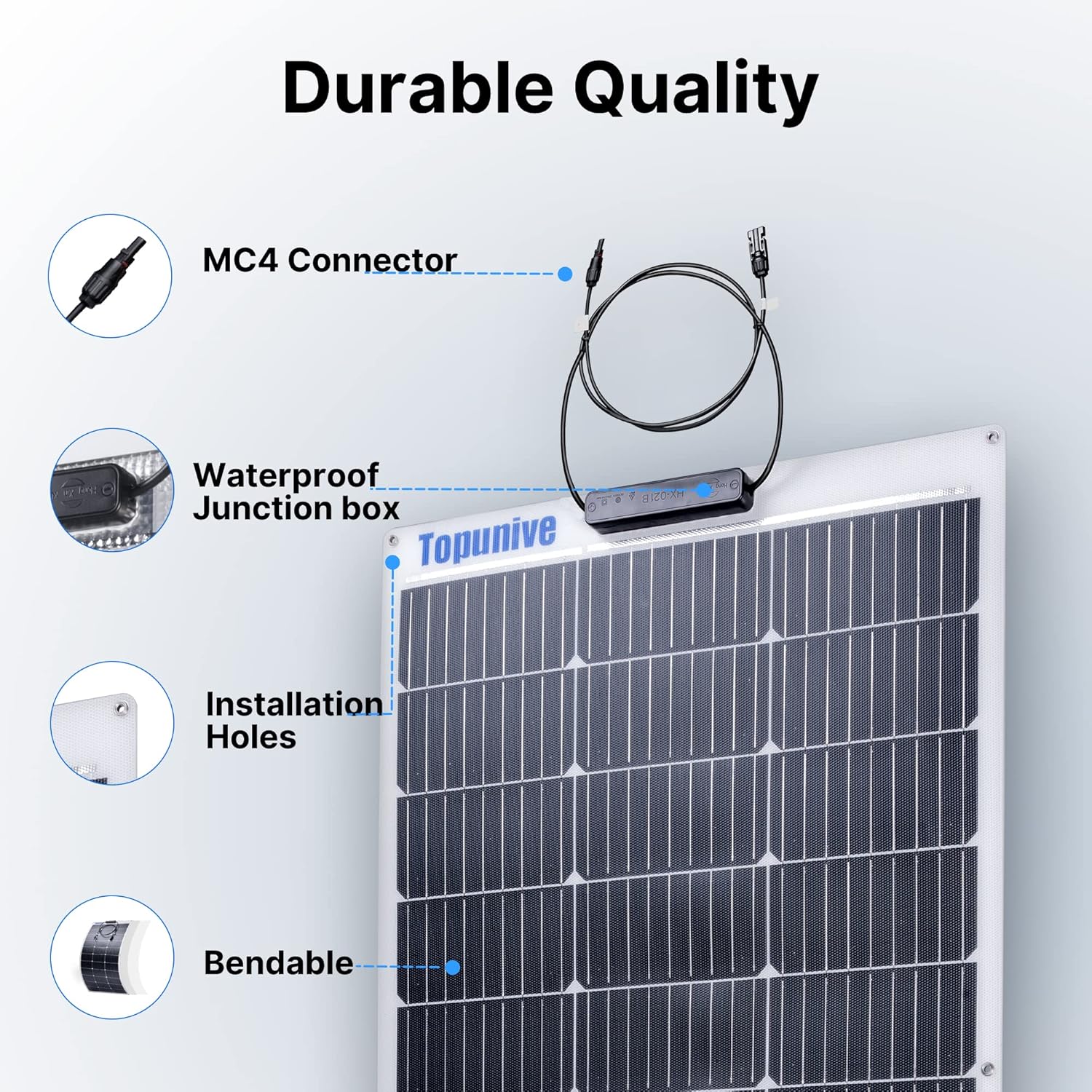 100W 12V Flexible Solar Panel 9BB