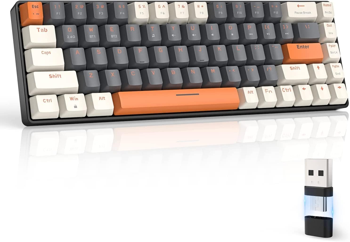 Ninjadog Varna Pro - Premium Mechanical Wireless Keyboard ; Bluetooth and USB Wireless dongle (Included), Multi Device Support